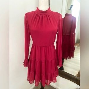 Row A Dresses | Red Dress with Long Sleeves | Color: Red